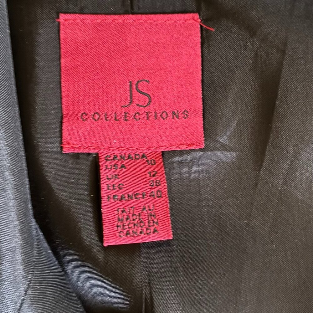 Vintage JS Collections Black Evening Jacket Size 10 - Picture 4 of 6